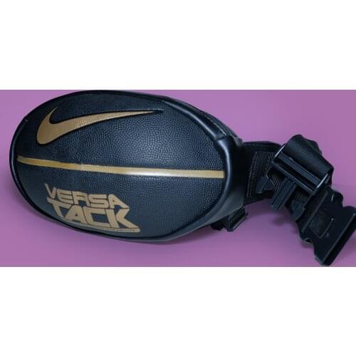 Qnmore Women Belt Bag Original Handmade Unique Basketball Versatack Designer Waist Pack Fashion Sport Womens Belt Gold Black