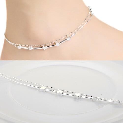1PC Women Silver Plated Chain Anklet Bracelet Barefoot Sandal Beach Foot Jewelry
