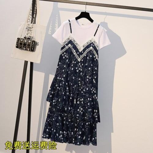 Shop shopping mall special counter withdrawal womens dress fat sister large summer cover hip loose show thin dress