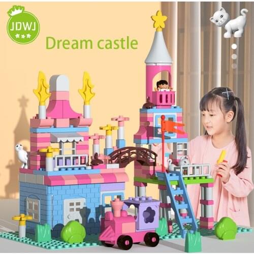 174Pcs Girls Sets Princess Castle Building Blocks Compatible Duploed Bricks Friends DIY Bricks Toys For Kids Christmas Gifts