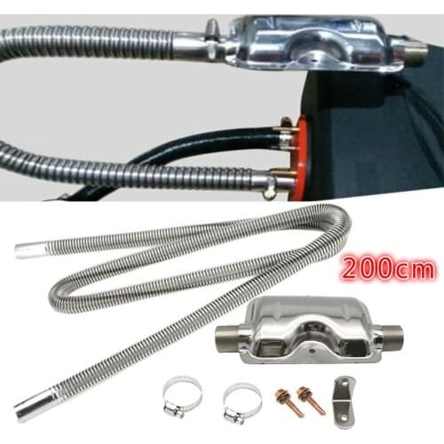 2000mm Air Parking Heater Ducting Pipe Hose Line with 25mm Exhaust Pipe Silencer Steel fit Diesel Heater For Propex Eberspacher