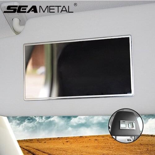 Car Makeup Mirror Universal 15cm*8cm Stainless Steel Sun Visor HD Mirrors Auto Interior Cosmetic Mirror Accessories Car Goods