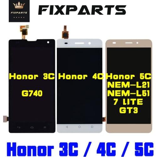 For Huawei Honor 5C LCD 7 Lite NEM-L21 NEM-L51 Display Touch Screen Digitizer for Huawei Honor 4C LCD Replace Honor 3C LCD G740