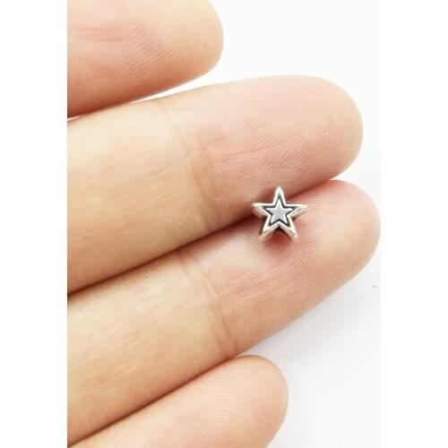 Eruifa 30pcs 6mm Star Spacer Beads Zinc alloy Jewelry DIY Handmade Bracelet Necklace Earring