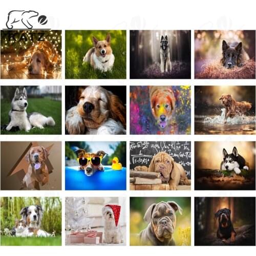 Loyal Police Dog Picture Diamond Painting Cross Stitch Modern Cute Dog Painting Handmade Diy Diamond Embroidery Decoration Gift