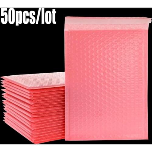 50pcs/Lot Pink Foam Envelope Bags Self Seal Mailers Padded Shipping Envelopes With Bubble Mailing Bag Shipping Gift Packages Bag
