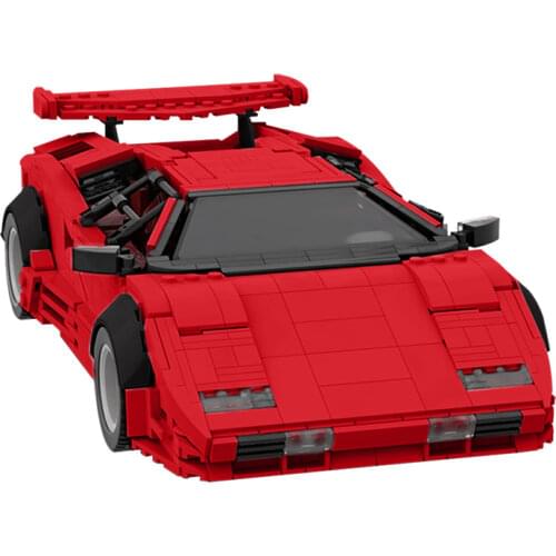 MOC New Speed Car Champions Countachx LP5000 QV Hypercar Super Racing High-Tech Model Building Blocks DIY Toy Boy Birthday Gifts