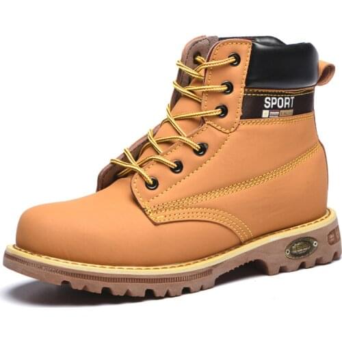 Genuine Leather Men Safety Shoes Male Work Safety Boots Indestructible Outdoors Steel Toe Stab-Resistant