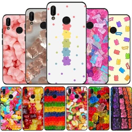 Gummy Bear Soft Silicone black Phone Case For Huawei P9 P10 P20 P30 P40 lite P20 P30 P40 pro Y9 Y6 P smart 2019