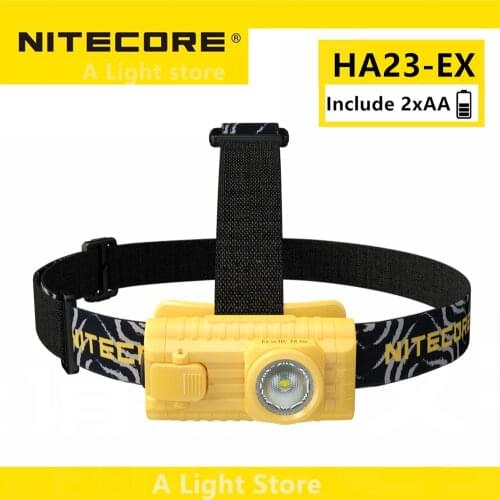 NITECORE HA23-Ex Headlamp Explosion-proof Ultra Lightweight White light XP-G LED max 100 lumen headlight AA Batteries head Light