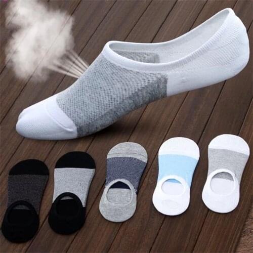 5 Pair/Lot Summer Casual Men Cotton Boat Socks Breathable Man Comfortable Male Mesh Socks Hot Medias