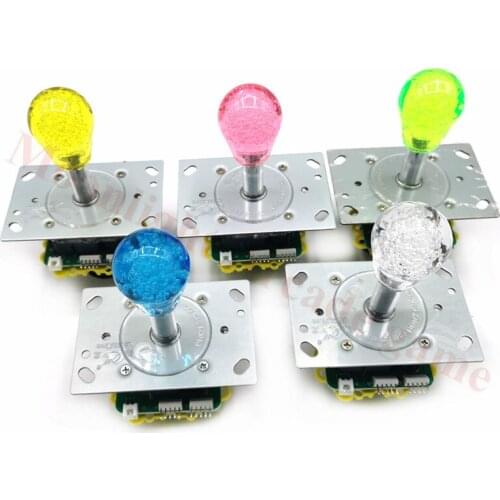 Newest Arcade Illuminated Joystick with 35mm Oval Crystal Bubble Ball Top LED lighting Joystick with 8 way 4 way restrictor