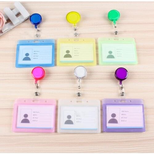 New Plastic Card Cover Company Office Supply Name Badge Card Case Business PVC Transparent Student Bus Card Sleeve Holder Bags