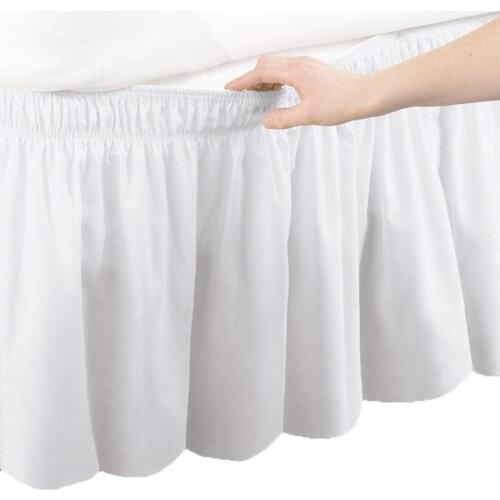 2019 Elastic Band Bed Skirt Without Surface Home Hotel Bed Skirt Bedspread Bed Cover Bedding Supplies Solid Color