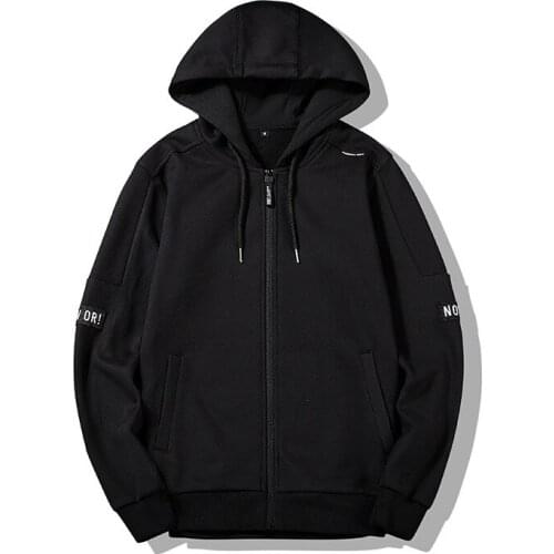 Wholesale price Hooded Mens black long sleeve autumn worth money with hood fashion young men clothes size M-4XL