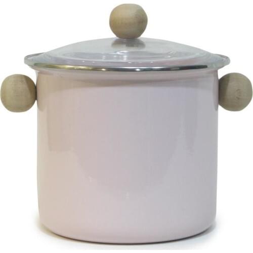 Lunart Enamel Glass Lid Cellar-Storage Container 16 cm Pink
