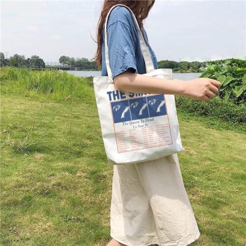 Casual Cartoon Summer Korean Letter Printing New Fashion Shoulder Bag Female College Harajuku Canvas Shoulder Bags