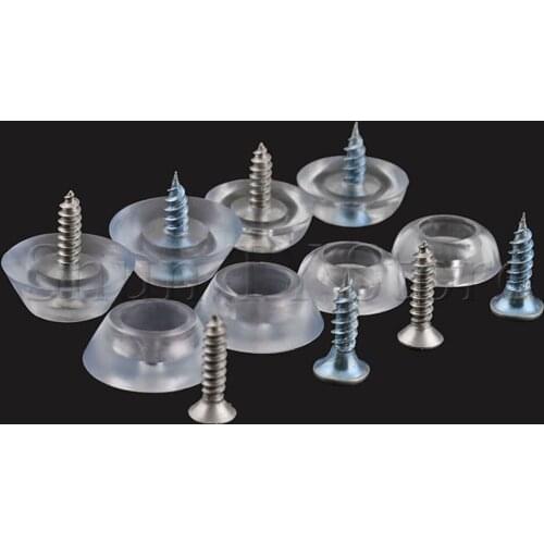 24 PCS Transparent Silicone Round Soft Anti-slip Foot Pad for Furniture Feet Chair Cup Table Cabinet Chair Leg Caps Protector
