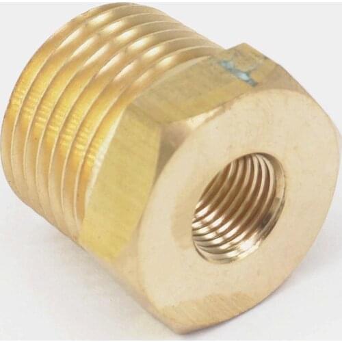 1/2" BSPT Male x 1/8" NPT Female Reducing Bushing Brass Pipe Fitting Connector Adapter Air Gas Fuel Water Pressure 229 PSI