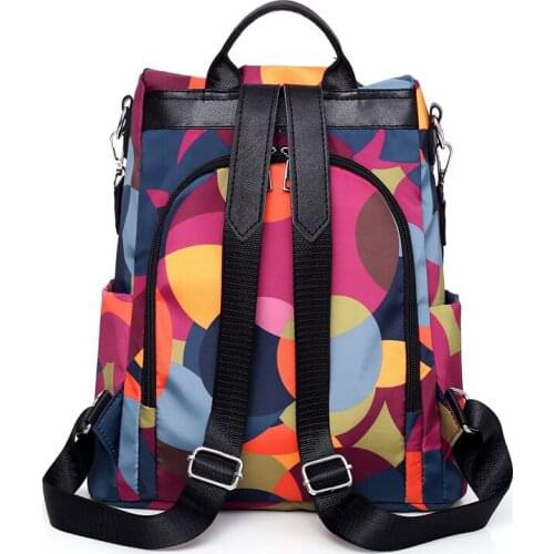 Fashion Women Girls Anti Theft Outdoor Backpacks mkd2 Casual Printing Oxford Fabric Camo Rainbow Colorful Bubbles Shoulder Bags