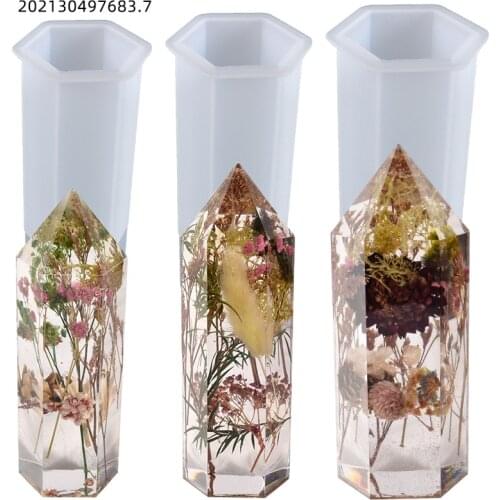 Hexagonal Cone Epoxy Resin Mold for DIY Crystal Home Decoration Jewelry Candle Making Silicone Mold