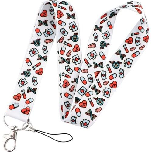 Doctor Cartoon Lanyard for Keys Phone Cool Neck Strap Lanyard for Camera Whistle ID Badge Cute webbings ribbons Gifts