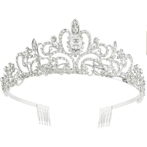 Bridal jewelry, headdress, princess accessories, alloy inlaid with rhinestones, large crown, phoenix crown, crown