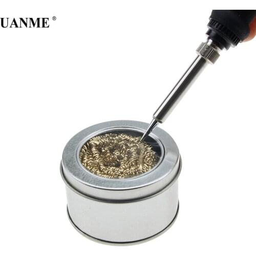 UANME Professional 1PC Soldering Iron Tip Cleaner Tin Cleaning Steel Wire Brush Repair Tool Ball BGA Tools with Box