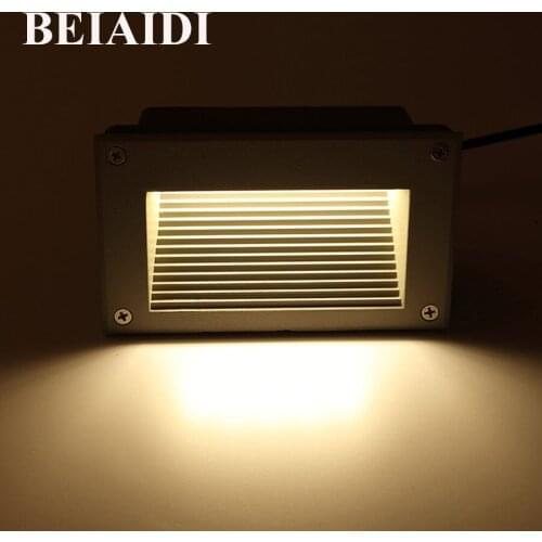 BEIAIDI 10pc IP65 Outdoor LED Step Stair Light Waterproof Recessed Wall Stair Lamp Wall Corner Light Hotel Villa Staircase Lamp