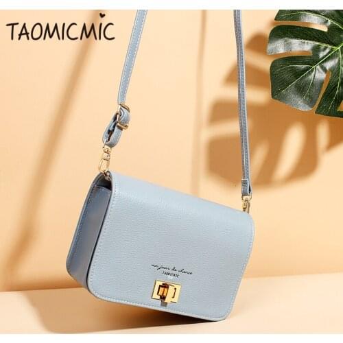 Female bag 2019 new Korean version of the solid color small square bag PU single shoulder Messenger bag bolsa feminina