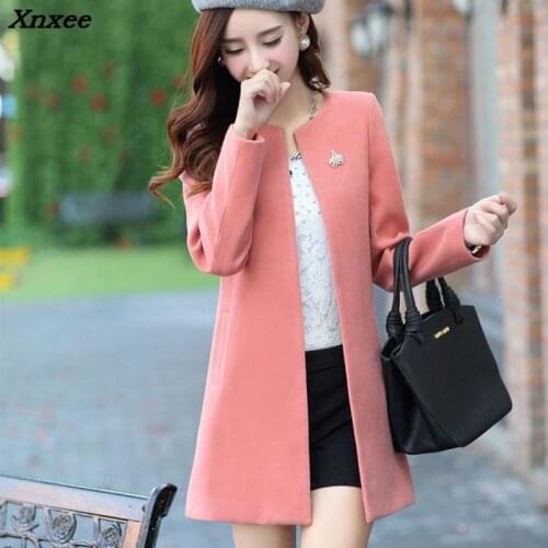 2018 New Autumn Simple Fashion Women Coats Long Sleeve Yellow Green Red Windbreaker Elegant Cardigan Slim Female Outerwear