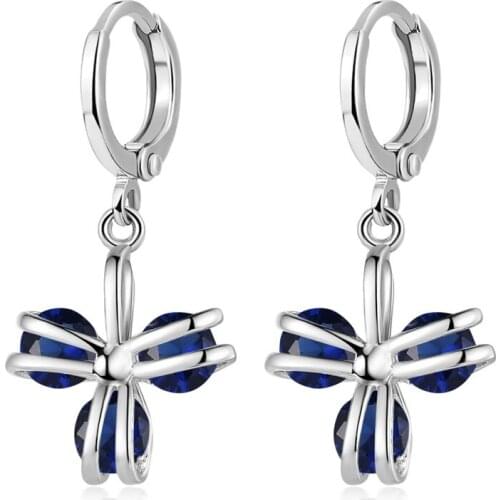 FYM New Luxury 3 Colors Flower Shape Crystal Hoop Earrings Cubic Zirconia Jewelry Earring For Women Wedding Party