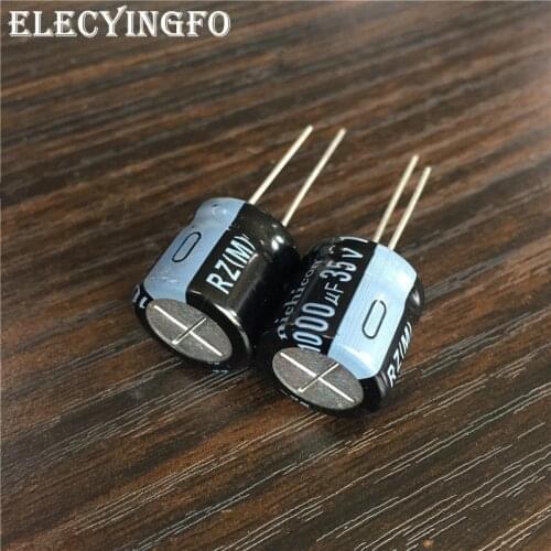 10pcs 1000uF 35V NICHICON RZ Series Low frofile 16x15mm 35V1000uF Aluminum Electrolytic Capacitor