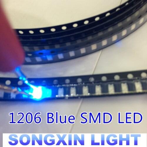 1000PCS Free Shipping 1206 Blue Led Super Bright SMD LED diodes 3.2*1.6*0.8MM 460-470NM light-emitting diodes SMD 1206 LED Blue