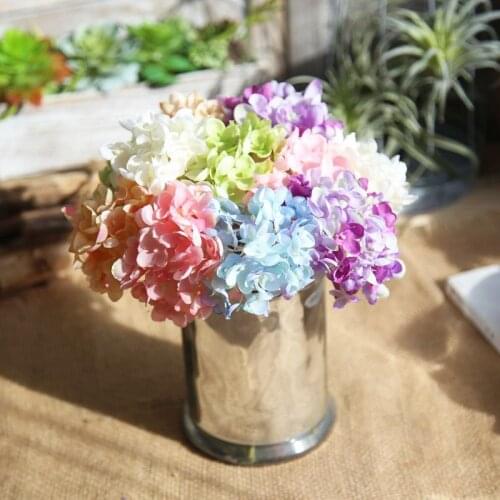 11CMpink silk hydrangeas artificial flower wedding flowers for bride hand silk blooming peony fake flowers white home decoration