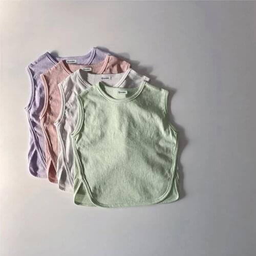 2021 Summer New Kids Tees Solid O-Neck Cotton Casual Short Sleeve T-shirt