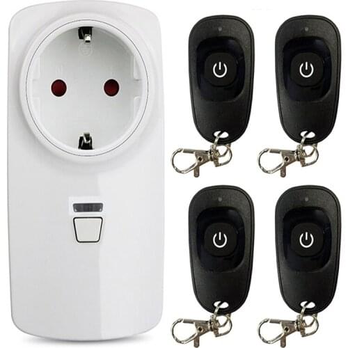 433MHZ 110V 220V 260V RF Wireless Remote Control Switch Socket EU Electrical Outlet Switch Transmitter Light/Fan/Home appliance