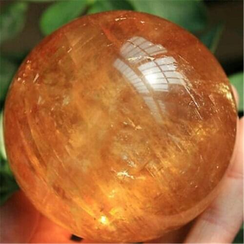 9cm natural yellow crystal ball, lemon yellow crystal ball home decoration