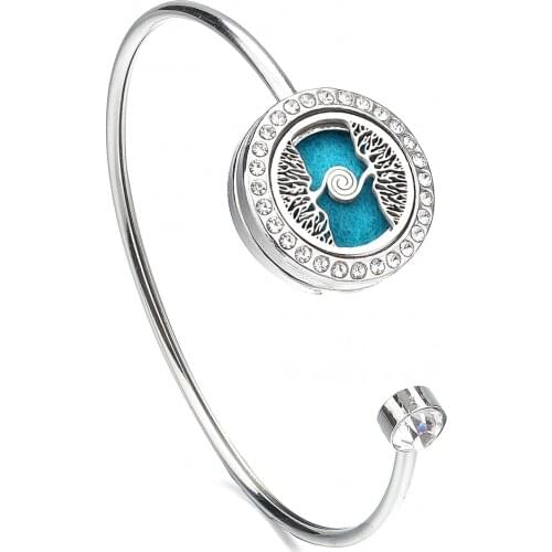 New Aromatherapy Bracelet Aroma Diffuser Lockets Stainless Steel Perfume Essential Oil Diffuser Bracelet Tree of Life Bracelets