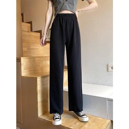 Baggy Wide Leg Pants Women Casual Streetwear Loose Outfits High Waisted Hip Hop Summer Jogger Sweatpants 2021