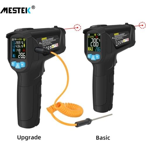 Digital Infrared Thermometer Laser Temperature Meter Non-contact Pyrometer Imager Hygrometer IR termometro Color LCD Light Alarm