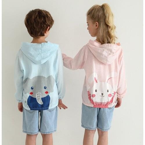 Children Spring Coat Kids Boy/Girl Clothes Cute Hooded Outdoor Beach Sun Protection Coats Toddler Autumn Coat Jackets