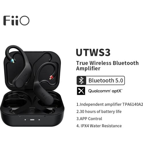 FiiO UTWS3 Bluetooth V5.0 aptX/TWS + Earbuds Hook MMCX/0.78mm Connector with Mic Support/30 Hours Playback and APP Control