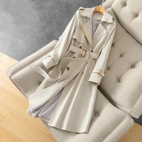 JQNZHNL Women's Double Breasted Trench Coats