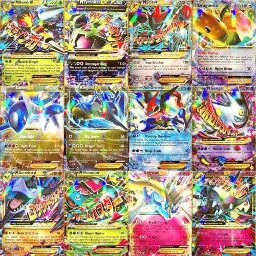 60Pcs/Box TAKARA TOMY Pokemon Cards EX MEGA Booster Box English Trading Battle Shining Game Card Top Loaded List Gift Kids Toys