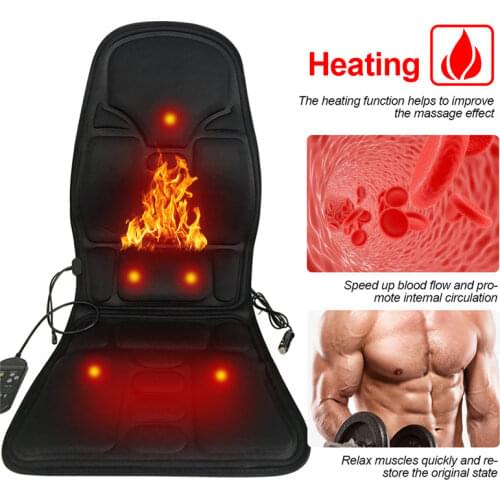 Electric Heating Massage Seat Mat Car Home Office Lumbar Neck Pain Relief Motors Vibration Stimulating Chair Cussion Relaxation