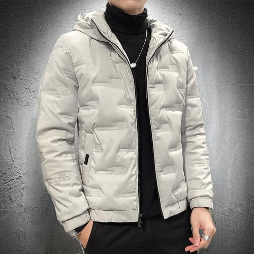 Mens Parka Coat Cotton-Padded Jacket Hooded Collar Warm Bomber Jacket Mens autumn Winter Casual Slim Jacket Outwear Sport Coat