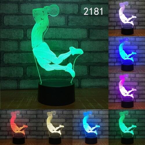 Basketball Football Volleyball 7 Colors Change Bedroom Sleep Lighting Table Lamp Led Nightlight Usb Home Decor Sports Fan Gifts