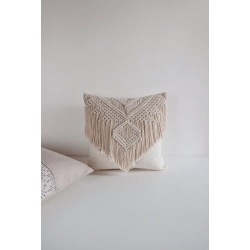 Macrame cushion cover Boho pillow cover Handmade macrame cushion cover Customized size and color