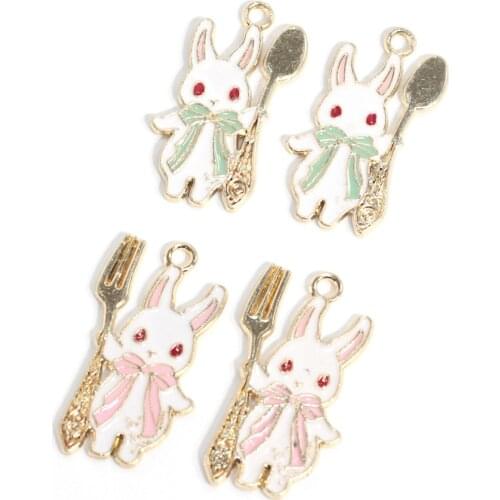 Novelty Earrings Korea Earrings Quirky Jewelry Rabbit Holding Spoon Dripping Oil Alloy Jewelry Accessories Earring Pendant